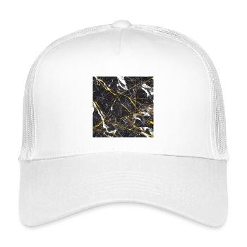Marbre Or Noir Imitation Marbre - Casquette trucker enfant - blanc - Devant
