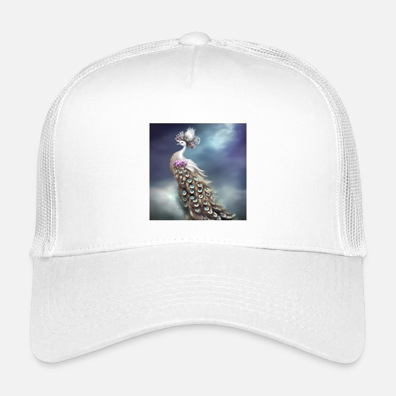 Wonderful elegant peacock - Kids’ Trucker Cap - white