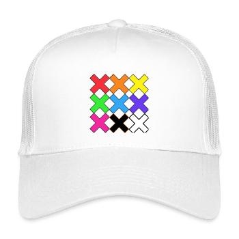 Bunte X Muster auf Schwarz Farben X - Kinder Trucker-Cap - Weiß - Vorne