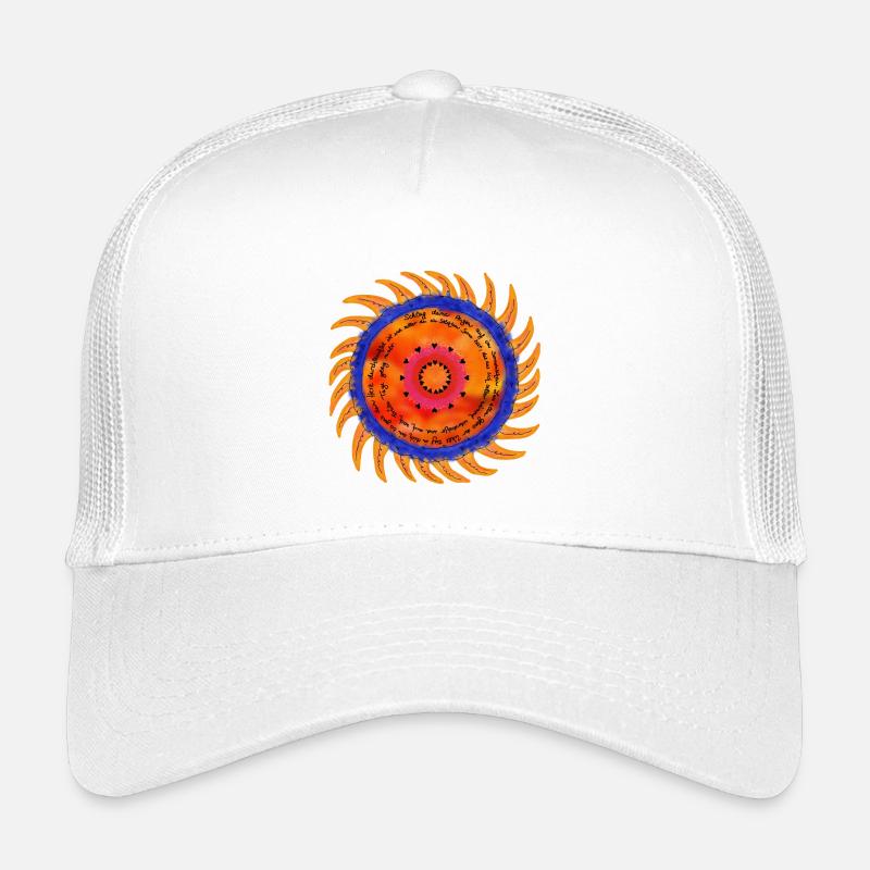 Sonnenschein-Mandala schwarze Schrift - Kinder Trucker-Cap - Weiß