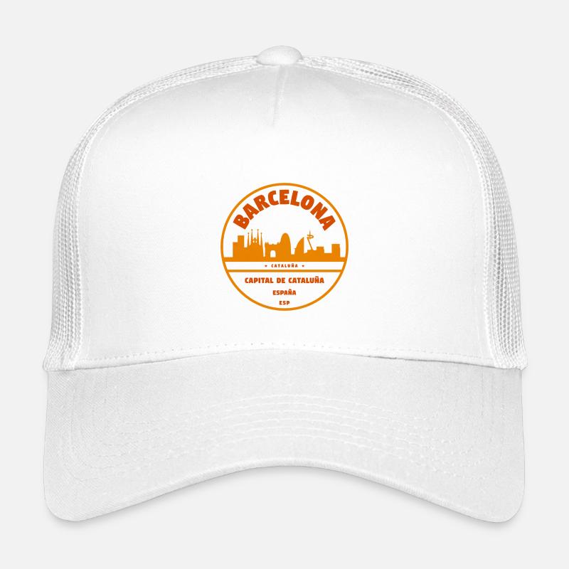 Barcelona Skyline Emblem Kinder Trucker-Cap