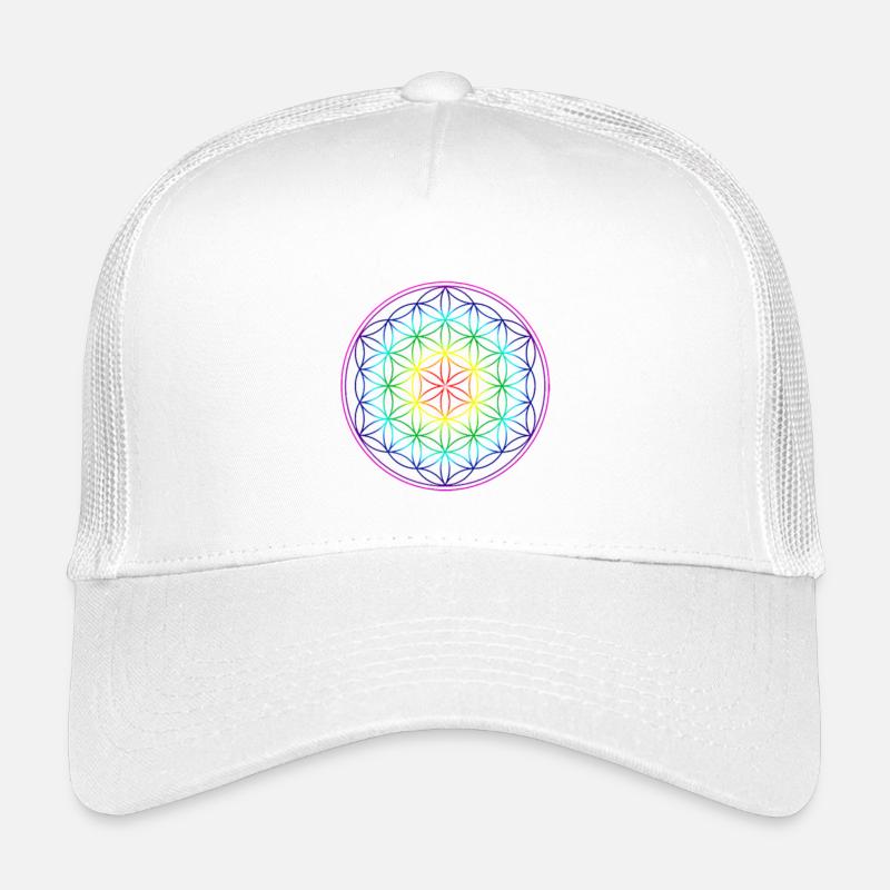 REGENBOGENBLUME DES LEBENS - Kinder Trucker-Cap - Weiß