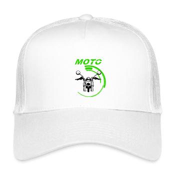 Motorrad - Kinder Trucker-Cap - Weiß - Vorne