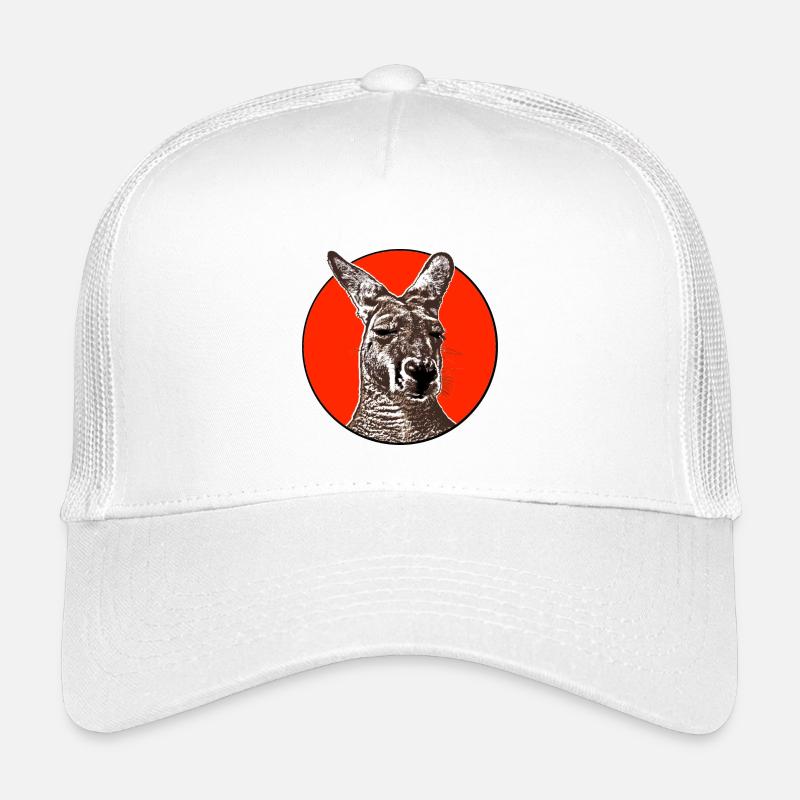 Kängurukopf Grafik – Australien Tier Design - Kinder Trucker-Cap - Weiß