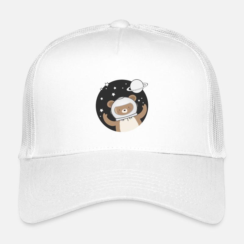 cute astronaut bear in comic style Kids’ Trucker Cap