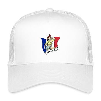 Frankreich Mädchen Flaggen Design - Kinder Trucker-Cap - Weiß - Vorne