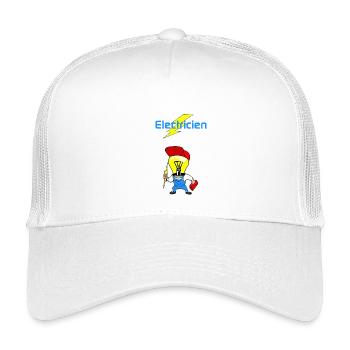 Elektriker - Kinder Trucker-Cap - Weiß - Vorne