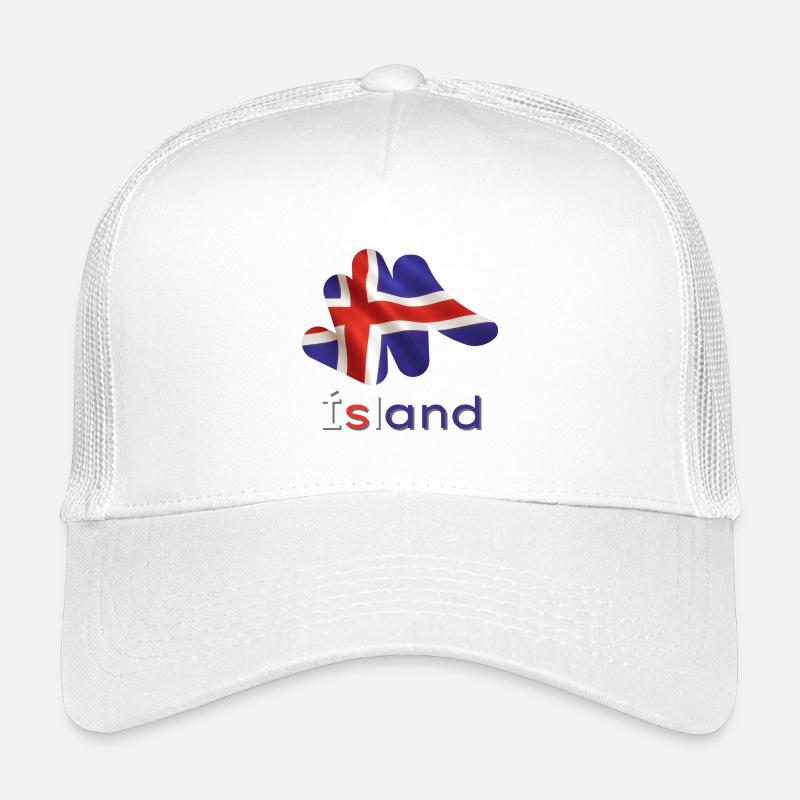 Flag Ísland - Kids’ Trucker Cap - white