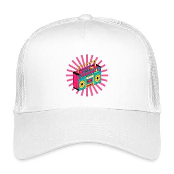 retro, 90's, 1990, vintage, stereo - Kids’ Trucker Cap - white - Front