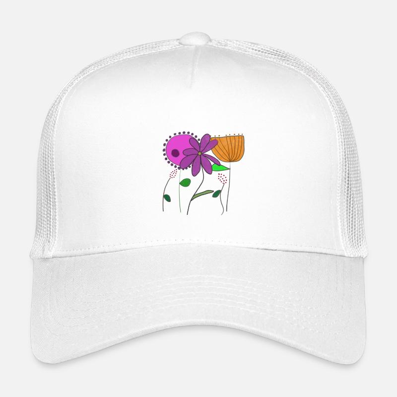 Blumenmotive mit bunten Blumen und Blättern Kinder Trucker-Cap