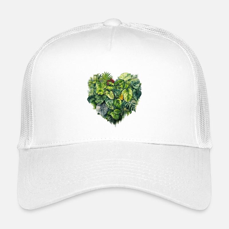 Blätterherz Tropenwald - Kinder Trucker-Cap - Weiß