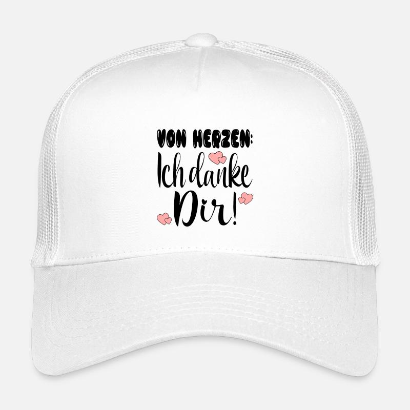 Dankeschön Von Herzen - Danke sagen Sprüche - Kinder Trucker-Cap - Weiß