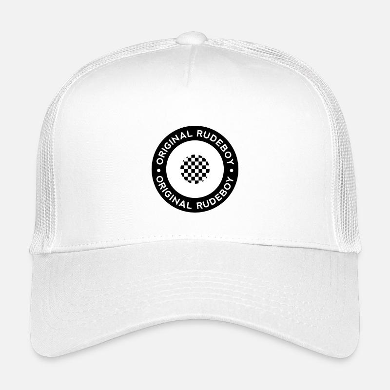 Original Rudeboy 2ton Kariert - Schwarz & Weiß Kinder Trucker-Cap