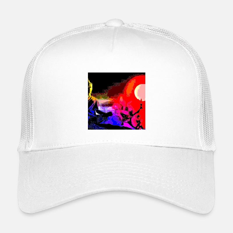 Futuristische Pixelkunst des Sonnenuntergangs Kinder Trucker-Cap