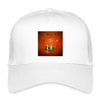 Niedliche Zuckerschädelkatze mit Blumen - Kinder Trucker-Cap - Weiß - Vorne