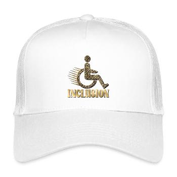 INKLUSION ROLLSTUHL LEOPARDENMUSTER - Kinder Trucker-Cap - Weiß - Vorne