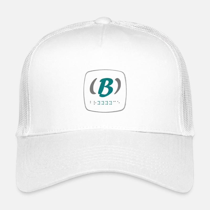 Brailleschrift B-Symbol in modernem Design - Kinder Trucker-Cap - Weiß