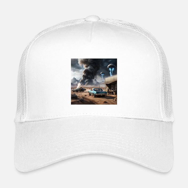 UFO über Wüstenstaub - Kinder Trucker-Cap - Weiß