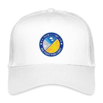 Sun Lover Badge Team Blue Sky Light Warrior Emblem - Kids’ Trucker Cap - white - Front