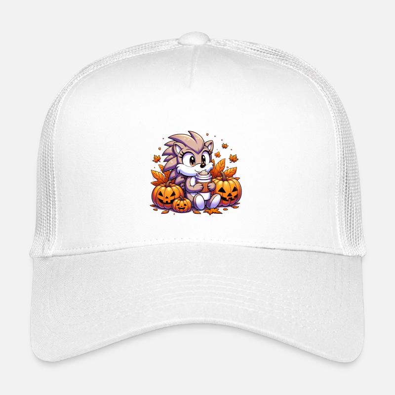 Igel trinkt Halloween - Kinder Trucker-Cap - Weiß