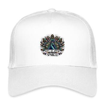 Peacock - Don't Let Aynone Dull Your Sparkle - Kids’ Trucker Cap - white - Front