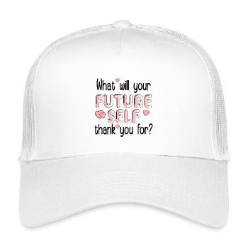 FRAGE ZUKÜNFTIGES SELBSTZITAT - Kinder Trucker-Cap - Weiß - Vorne