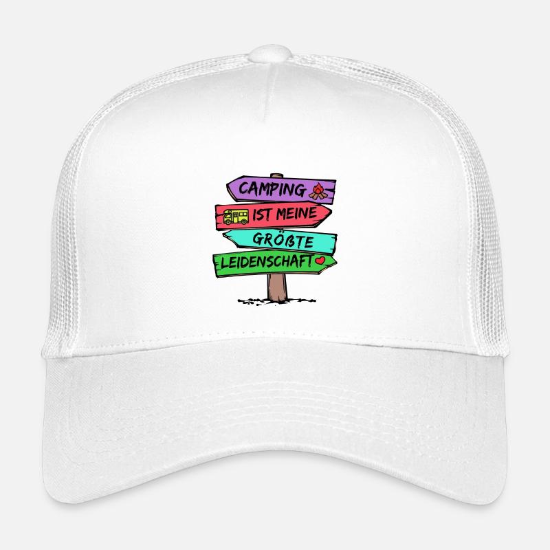 Campingplatz Camping Wanderer Wohnmobil Statement - Kinder Trucker-Cap - Weiß