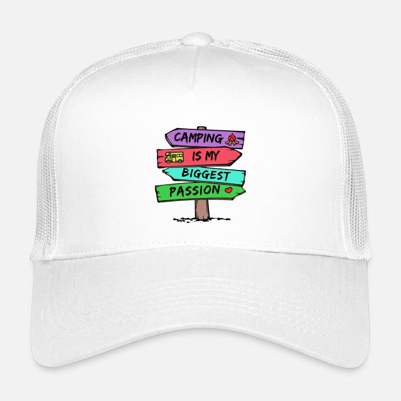 Camping Statement Wohnwagen Camper Urlaub Wanderer - Kinder Trucker-Cap - Weiß