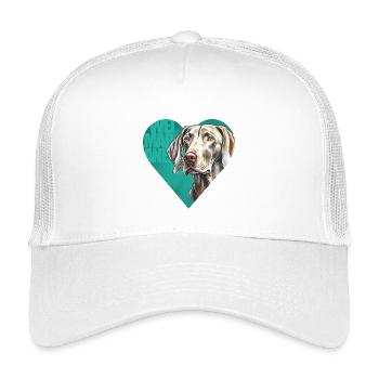 Portrait de braque de Weimar - Casquette trucker enfant - blanc - Devant