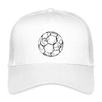 Fußball Skizze - Kinder Trucker-Cap - Weiß - Vorne