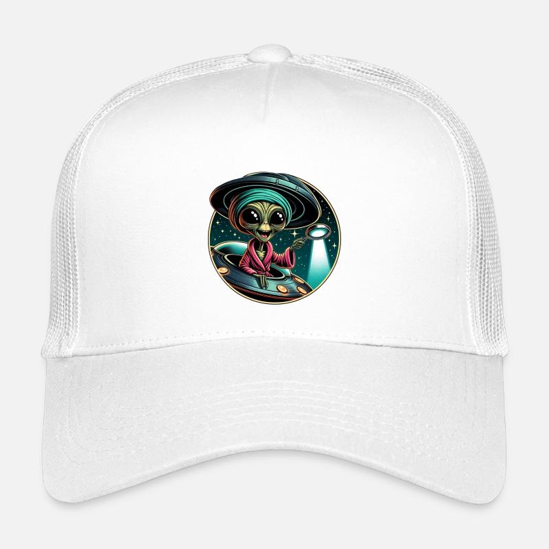 Alien detective in UFO light Kids’ Trucker Cap