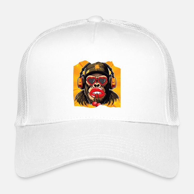 Affe & Kirsche - Kinder Trucker-Cap - Weiß