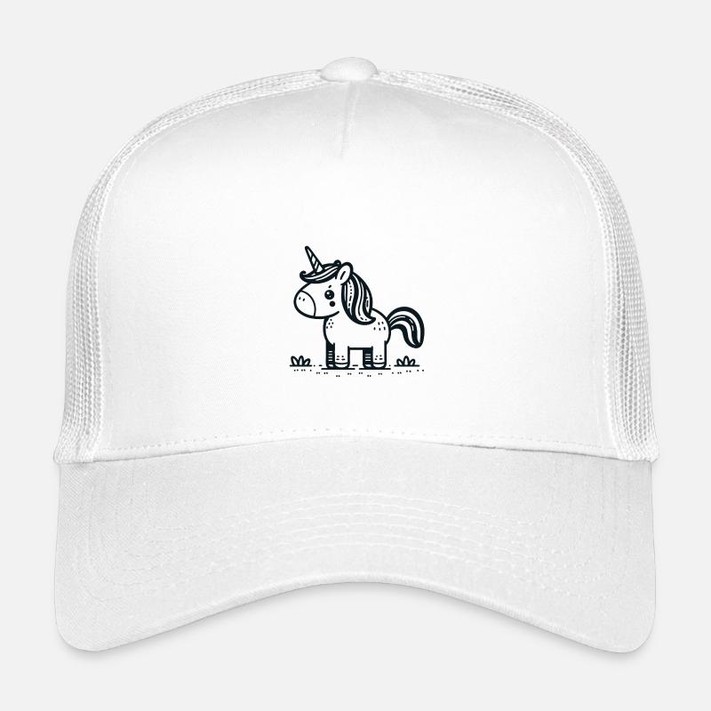 Zarter Einhorn Skizzenstil - Kinder Trucker-Cap - Weiß