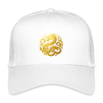 Tatouage de dragon chinois - Casquette trucker enfant - blanc - Devant