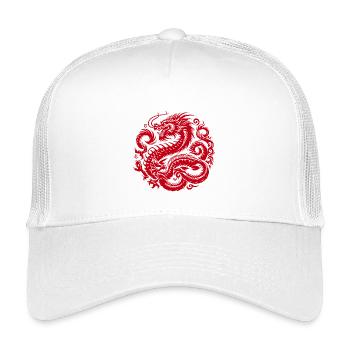 Tatouage de dragon chinois - Casquette trucker enfant - blanc - Devant