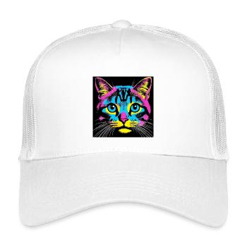Katze Pop Art - Kinder Trucker-Cap - Weiß - Vorne