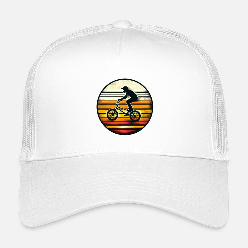 BMX Rider im Retro Sunset - Kinder Trucker-Cap - Weiß