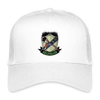 Axe Saying Lumberjack Chainsaw Woodworking Saw - Kids’ Trucker Cap - white - Front
