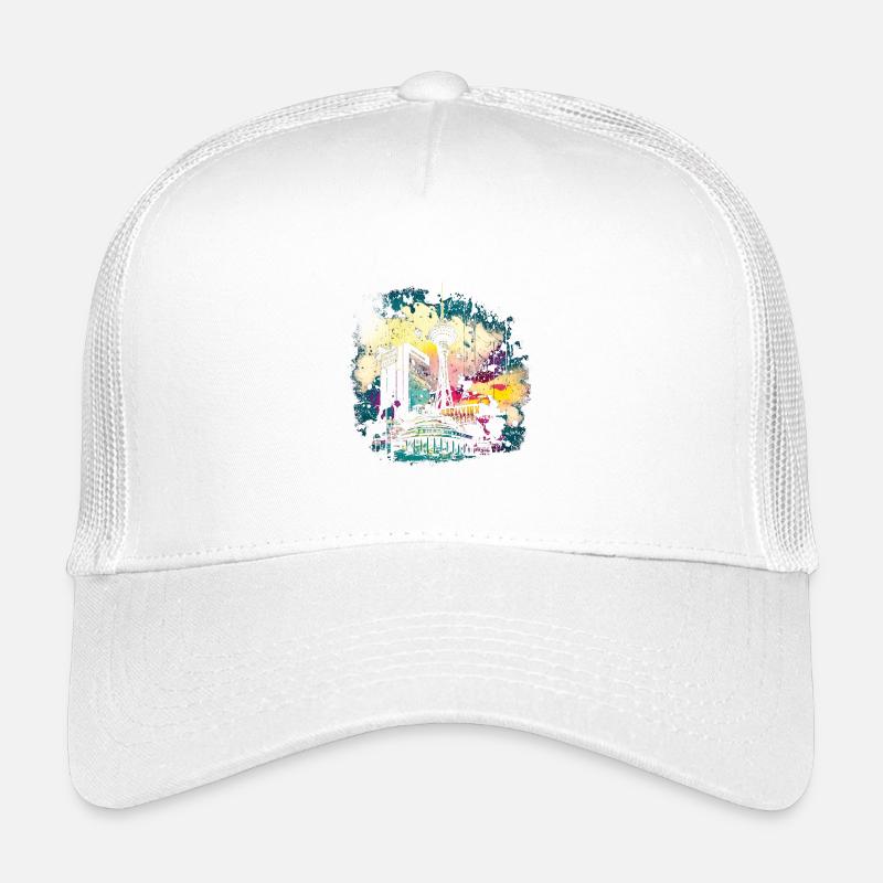 Berliner Farbspritzer Skyline - Kinder Trucker-Cap - Weiß