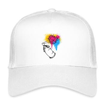 Graffiti Sprayer Spraydose Zeichnen Illustration - Kinder Trucker-Cap - Weiß - Vorne