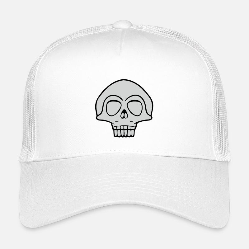 Graues Schädel Design - Kinder Trucker-Cap - Weiß