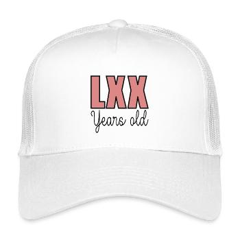 70. Geburtstag Siebzig - OPA OMA LXX - Kinder Trucker-Cap - Weiß - Vorne