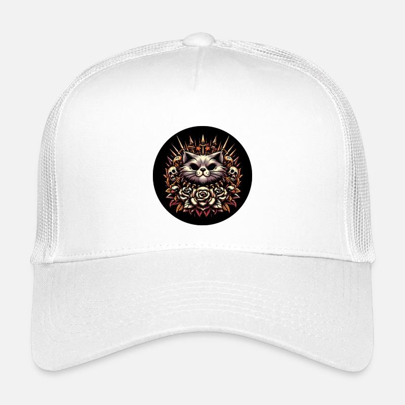 Evil cat - Kids’ Trucker Cap - white