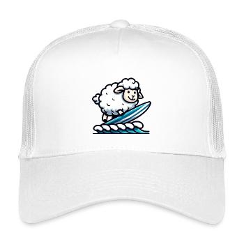 Mouton surfeur : Rider de vagues laineuses - Casquette trucker enfant - blanc - Devant