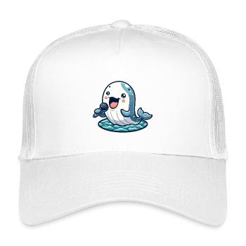 Melody Whale: Der aquatische Crooner - Kinder Trucker-Cap - Weiß - Vorne