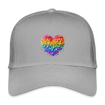 Coeur de papillon - Casquette trucker enfant - gris clair - Devant