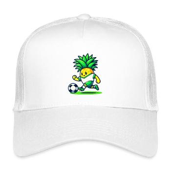 Pineapple Goalie: Der Fußballstar - Kinder Trucker-Cap - Weiß - Vorne