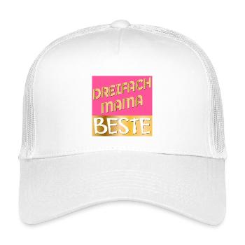 DREIFACH MAMA MUTTERTAG - Kinder Trucker-Cap - Weiß - Vorne