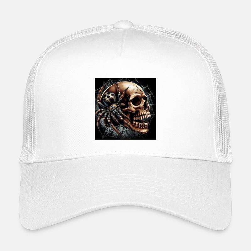 Crâne et araignée - Casquette trucker enfant - blanc