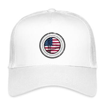 Brückenskizze über Kreis der amerikanischen Flagge - Kinder Trucker-Cap - Weiß - Vorne
